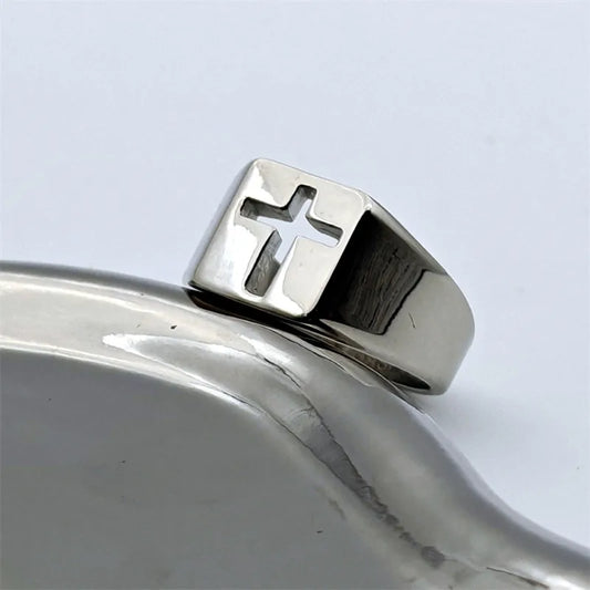 Stainless Steel Cross Ring